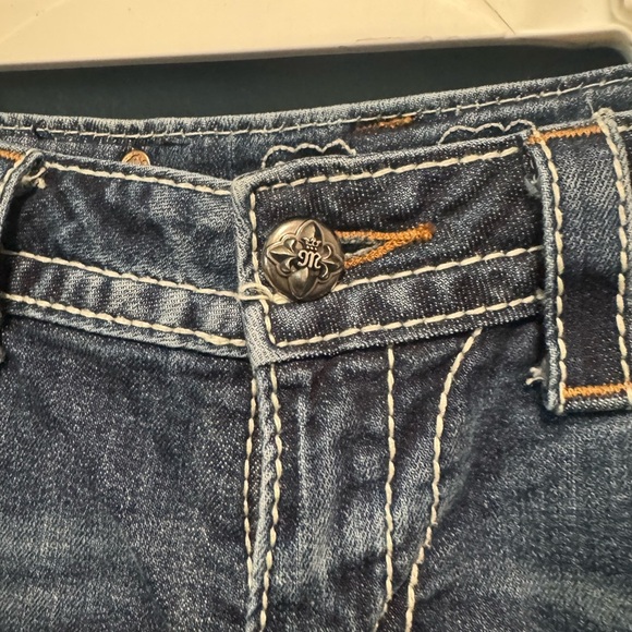 Miss Me Bermuda Y2k Angel Wings Denim Shorts - Picture 2 of 6